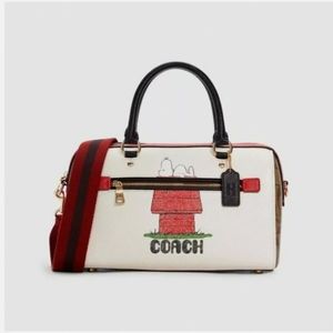 ISO Coach X Peanuts Rowan Satchel W Snoopy Print 6164